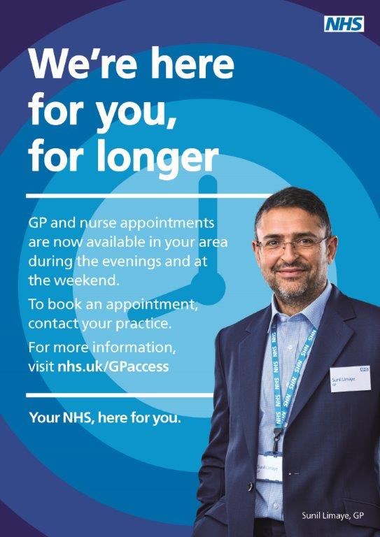 Ask the reception team about extended access to your GP surgery